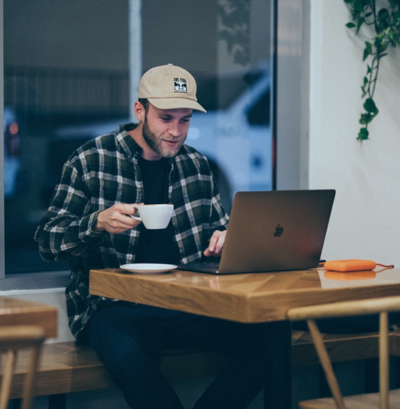 Man using computer